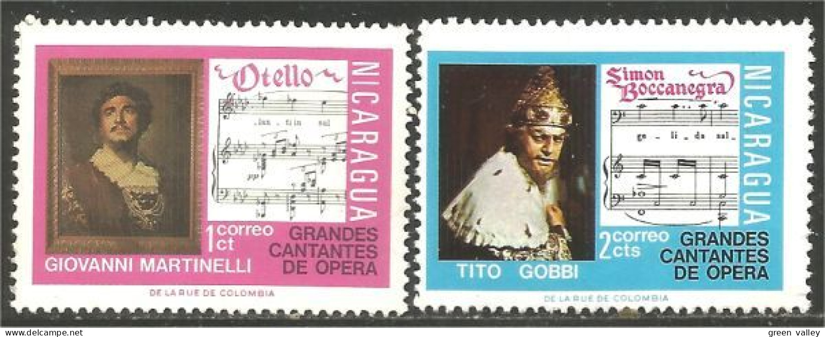 684 Nicaragua Chanteurs Opera Singers Martinelli Titao Gobbi MNH ** Neuf SC (NIC-428a) - Nicaragua