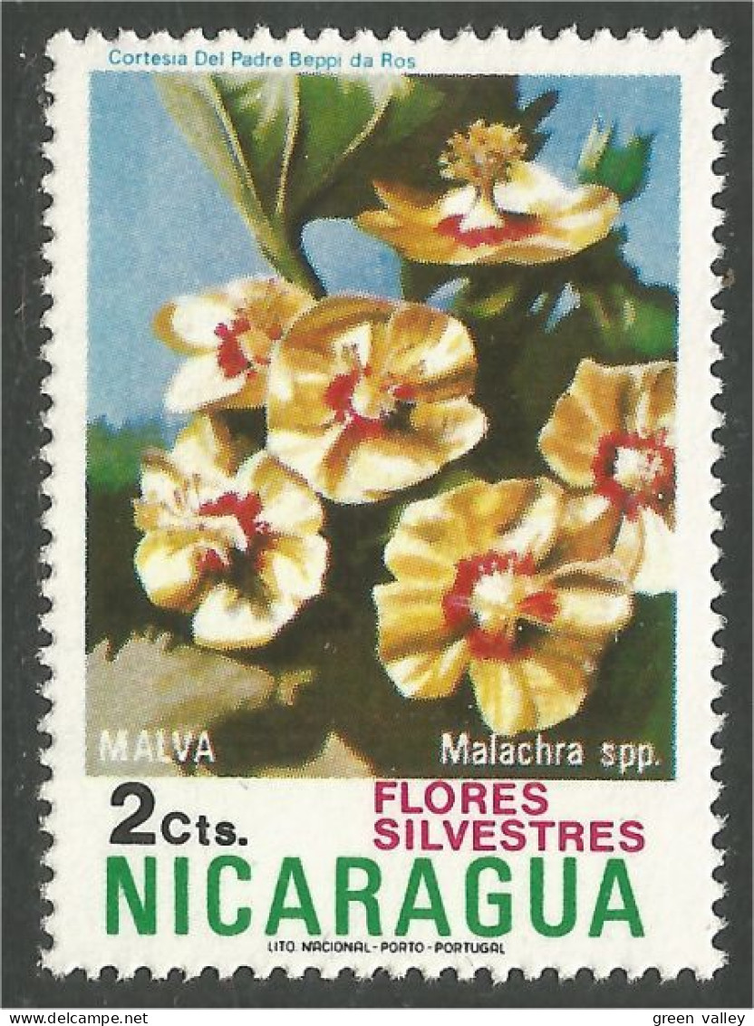 684 Nicaragua Rose Trémière Hollyhooks MH * Neuf (NIC-372) - Autres & Non Classés