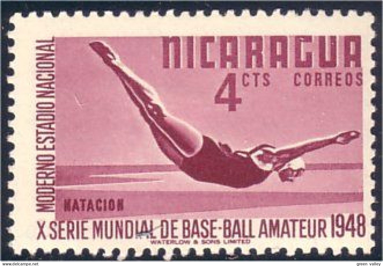 684 Nicaragua Plongeon Diving MLH * Neuf (NIC-172) - Kunst- Und Turmspringen