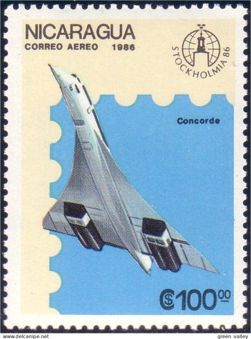 684 Nicaragua Concorde Concord MNH ** Neuf SC (NIC-84) - Papageien