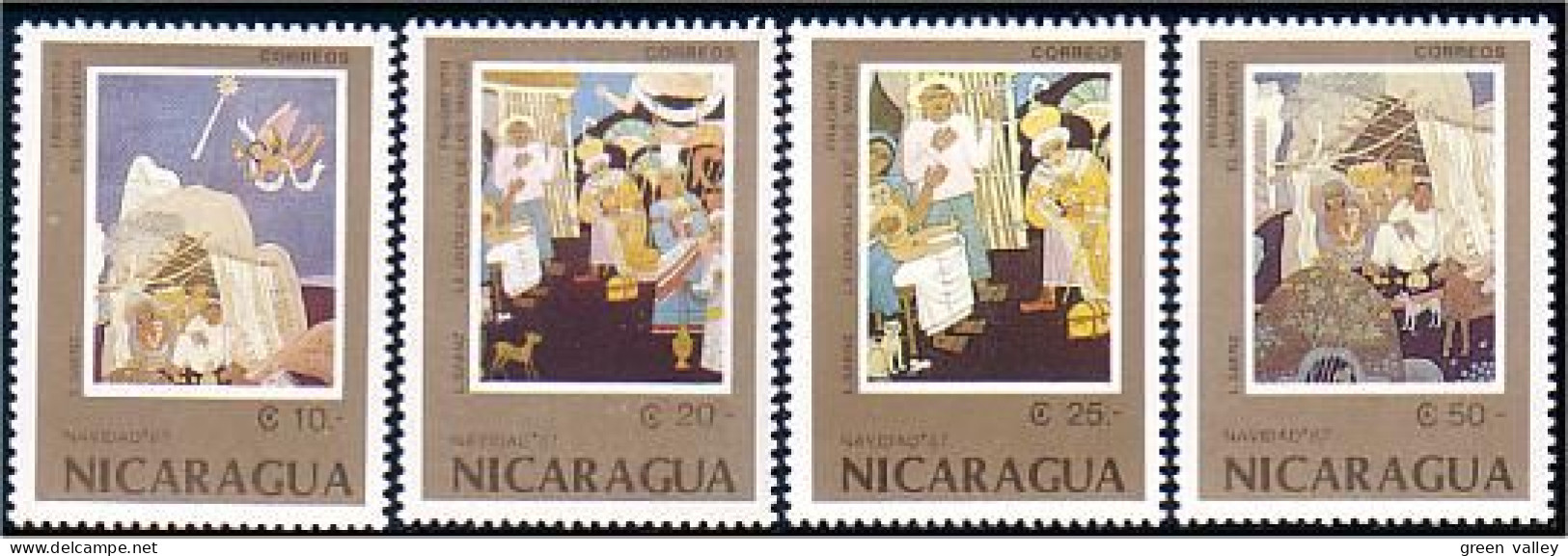 684 Nicaragua Christmas Paintings Tableaux Noel MNH ** Neuf SC (NIC-66b) - Religión