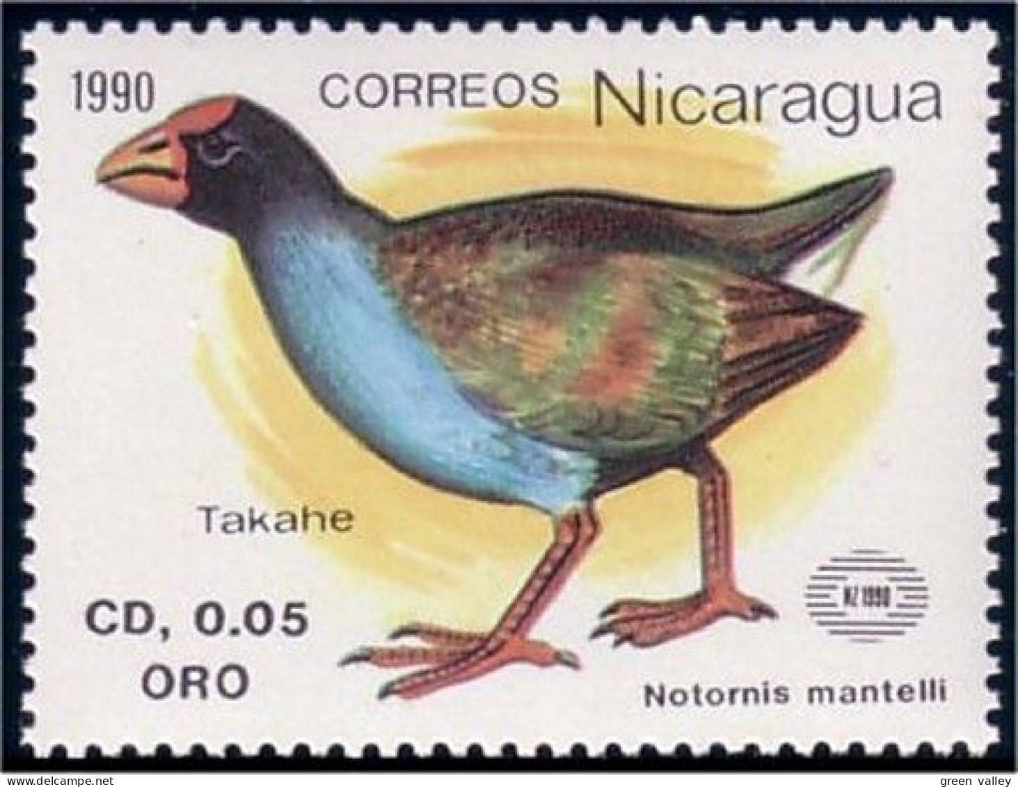 684 Nicaragua Oiseau Takahe Bird MNH ** Neuf SC (NIC-97) - Other & Unclassified