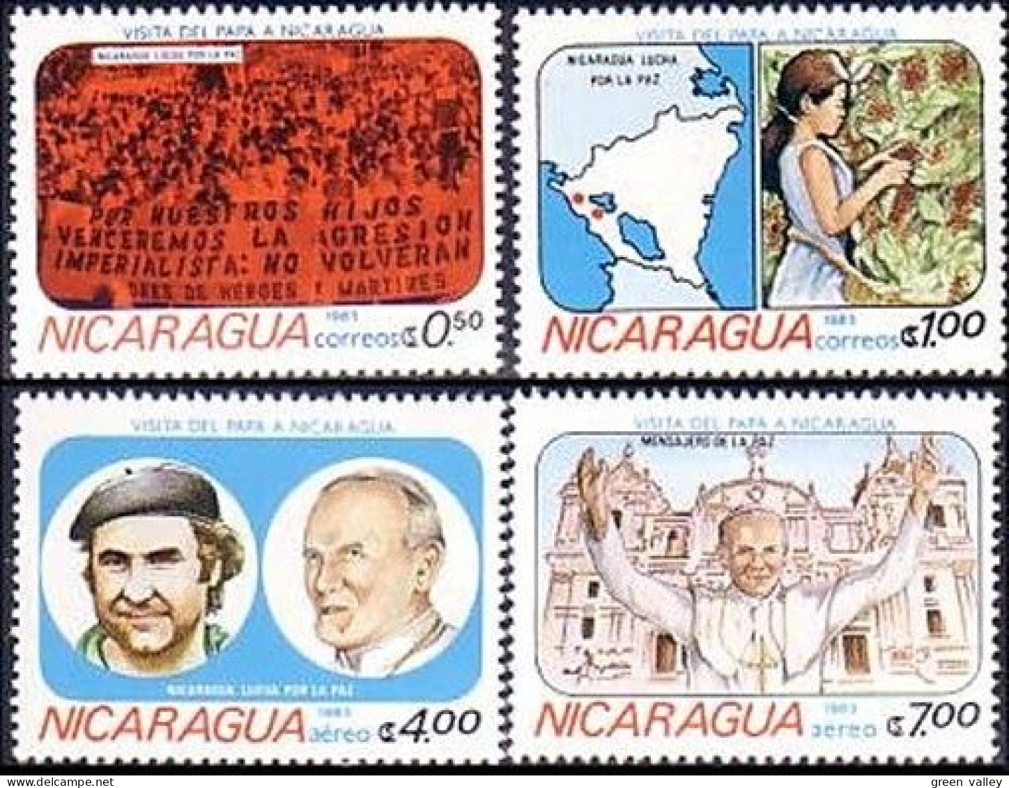 684 Nicaragua Visite Du Pape Papal Visit MNH ** Neuf SC (NIC-19a) - Nicaragua