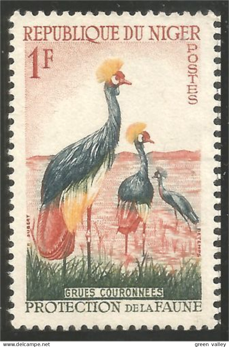 678 Niger Grues Cranes No Gum (NGR-81b) - Grues Et Gruiformes