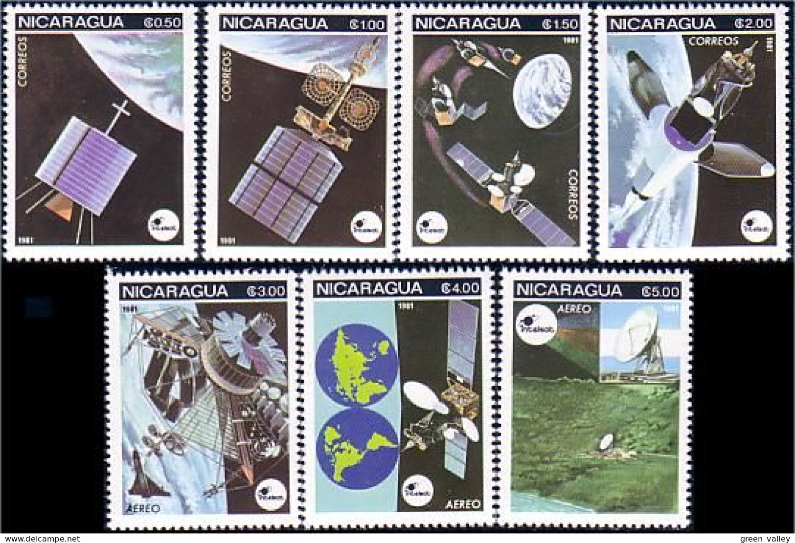 684 Nicaragua Telecommunications Satellites MNH ** Neuf SC (NIC-6a) - Nicaragua