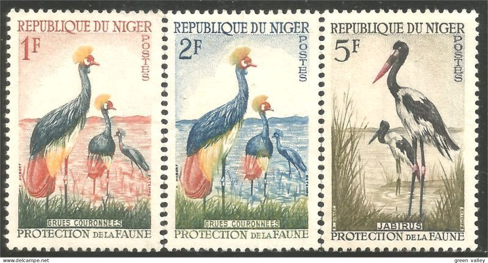 678 Niger Grues Cranes Jabirus Marabout No Gum (NGR-80) - Other & Unclassified