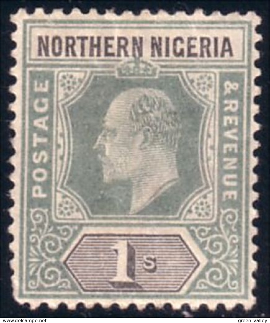 674 Northern Nigeria Edward VII 1sh Green Black MH * Neuf (NGA-113) - Nigeria (...-1960)