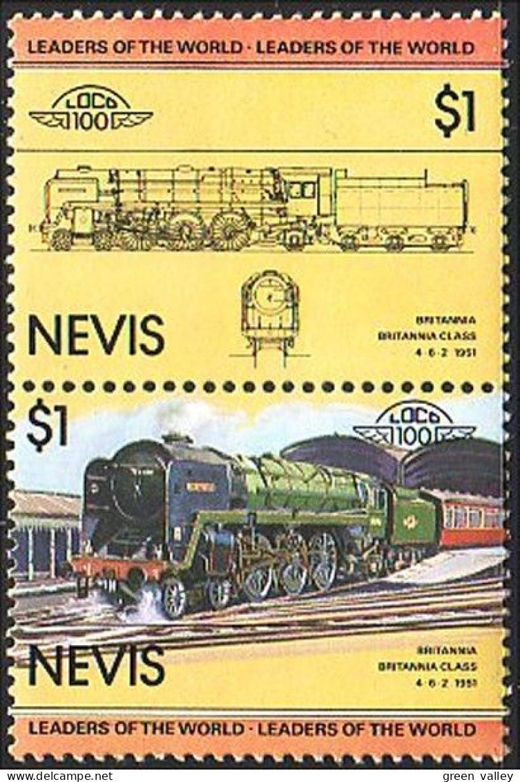672 Nevis Locomotive Britannia MNH ** Neuf SC (NEV-38a) - St.Kitts And Nevis ( 1983-...)