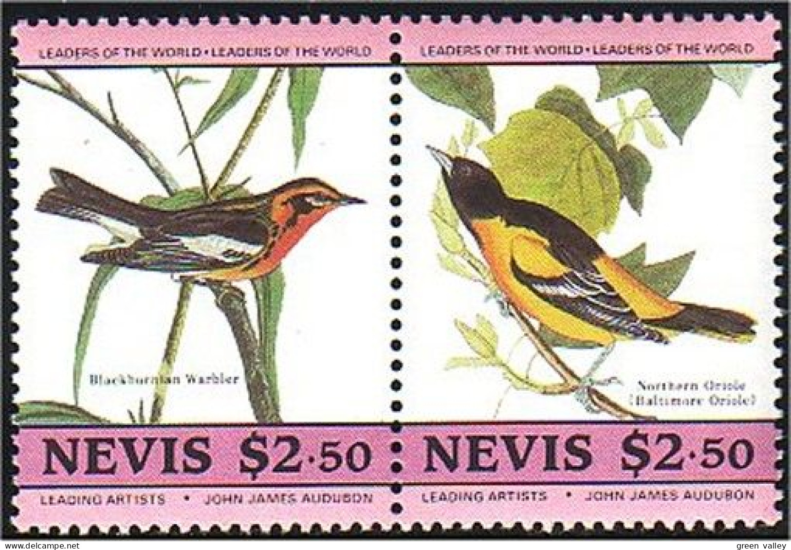 672 Nevis Audubon Birds Oriole MNH ** Neuf SC (NEV-15a) - St.Kitts Und Nevis ( 1983-...)