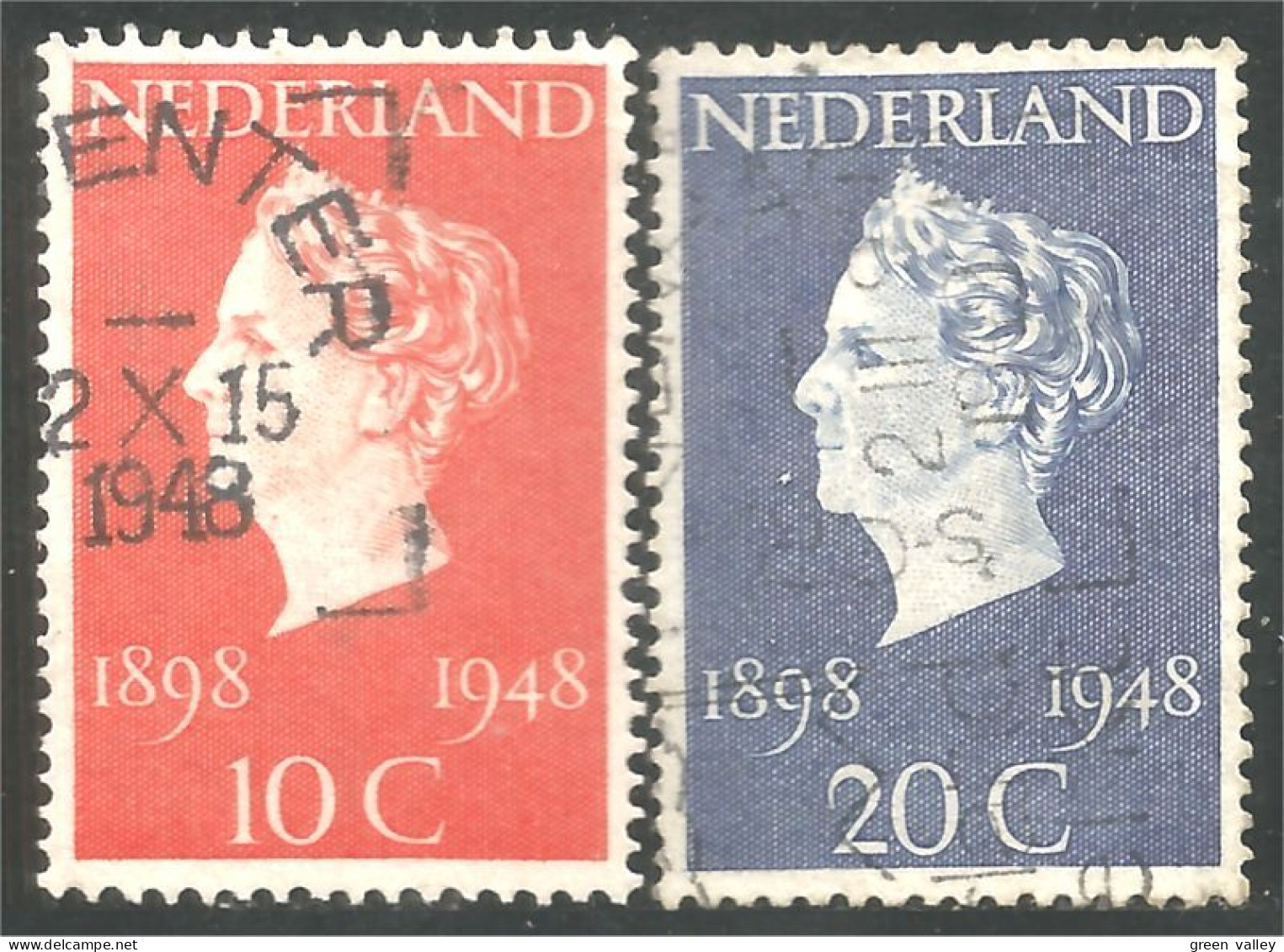 670 Netherlands 1948 Reine Queen Wilhelmina 50 Years 50 Ans (NET-111) - Used Stamps