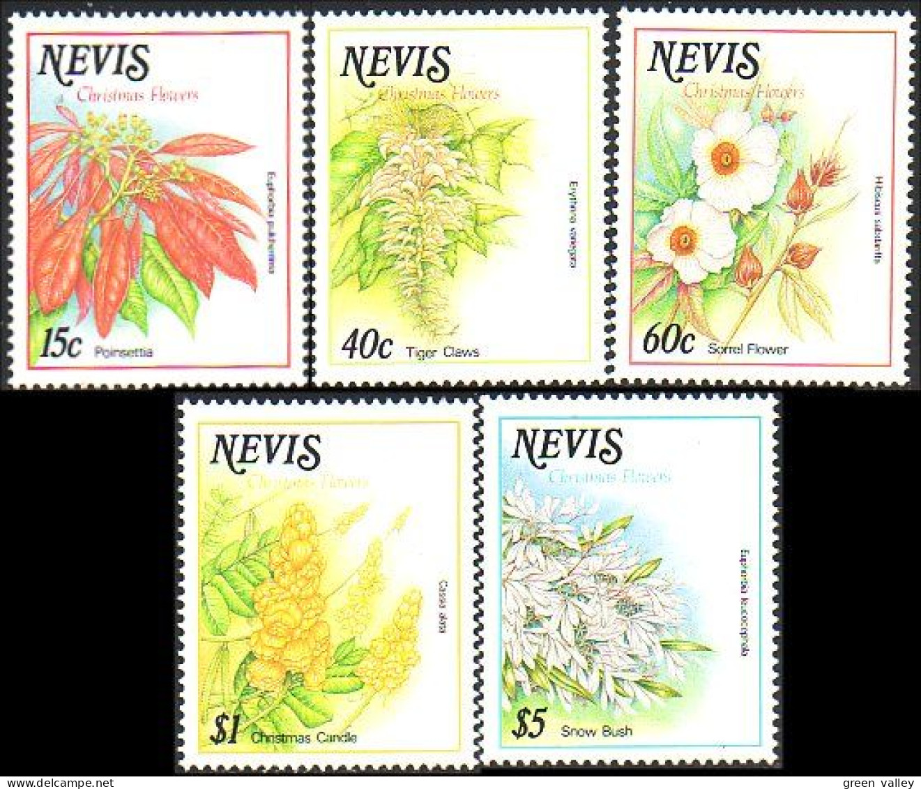 672 Nevis Fleurs Flowers MNH ** Neuf SC (NEV-5) - St.Kitts Und Nevis ( 1983-...)