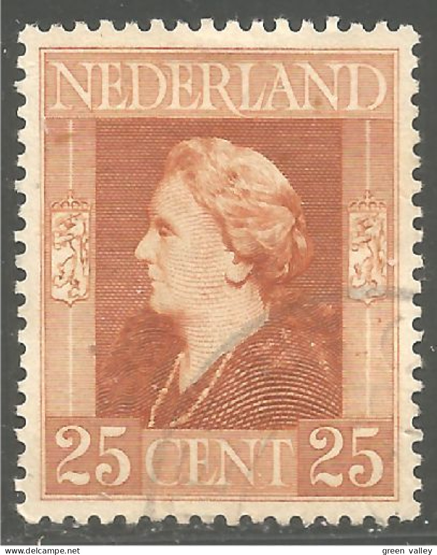 670 Netherlands 1946 Queen Wilhelmina 25c Brown Orange (NET-67) - Usati