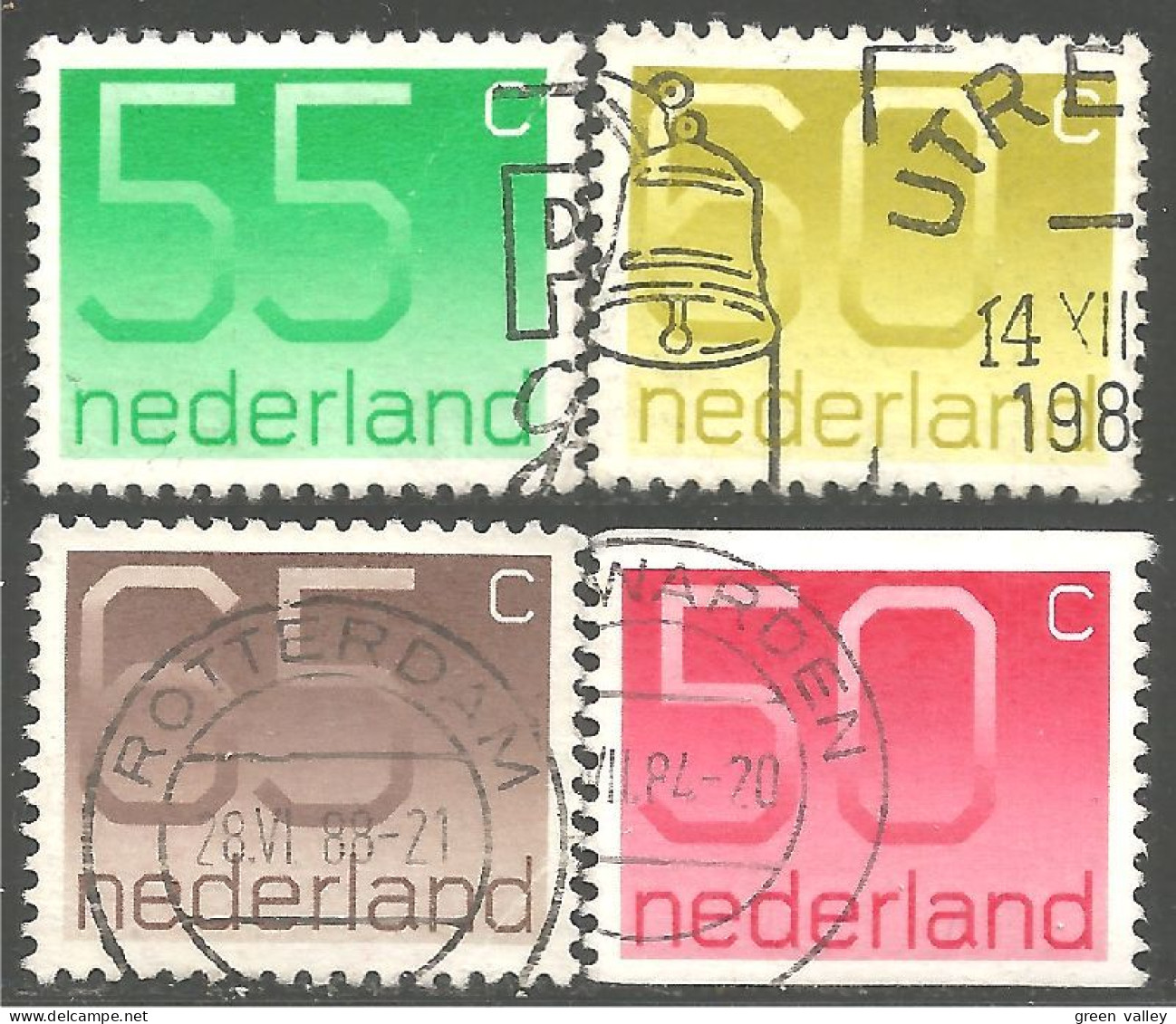670 Netherlands 1976 55c - 65c And 50c Coil (NET-78) - Usati
