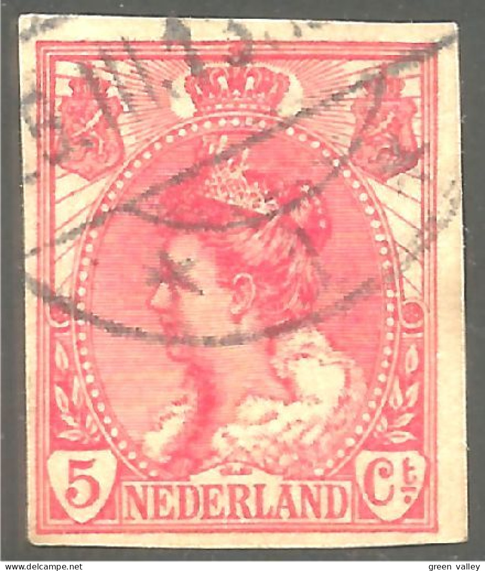 670 Netherlands Queen Wilhelmina 1922 5c Carmin Rose (NET-57) - Gebruikt