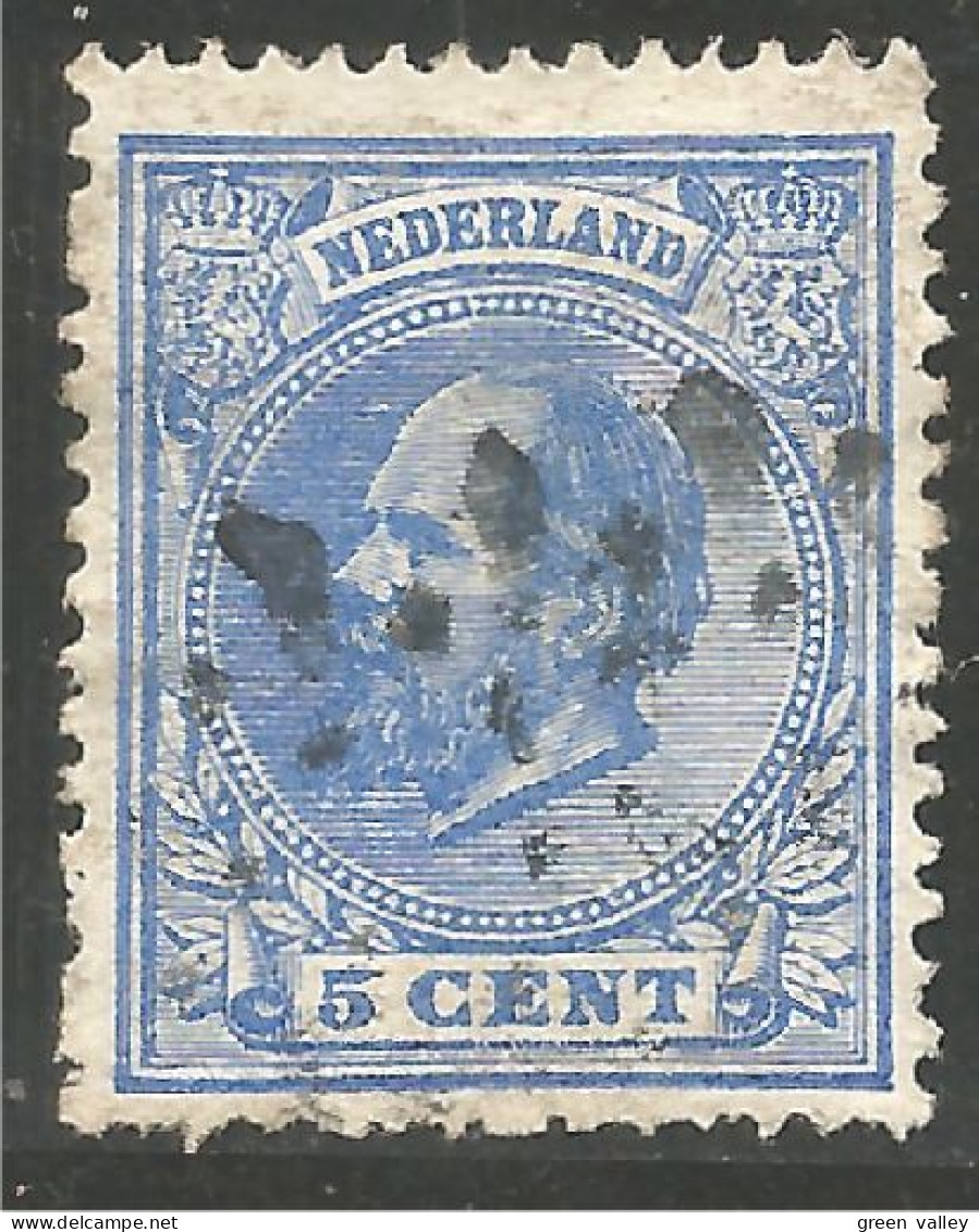 670 Netherlands 1872 5c Bleu William III Guillaume III (NET-45) - Gebruikt