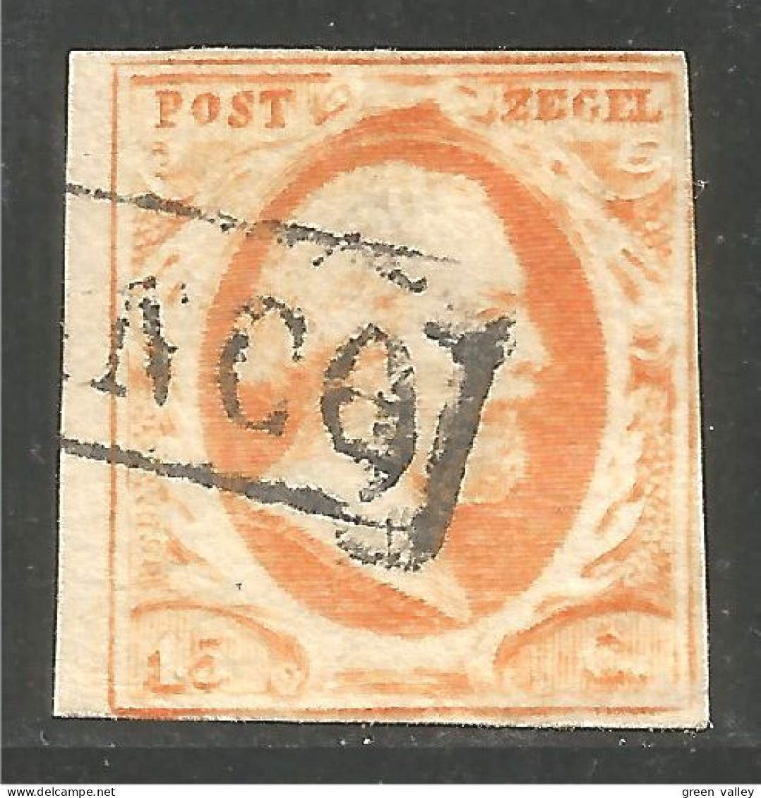 670 Netherlands 1852 15c Orange William III Guillaume III (NET-47) - Gebruikt