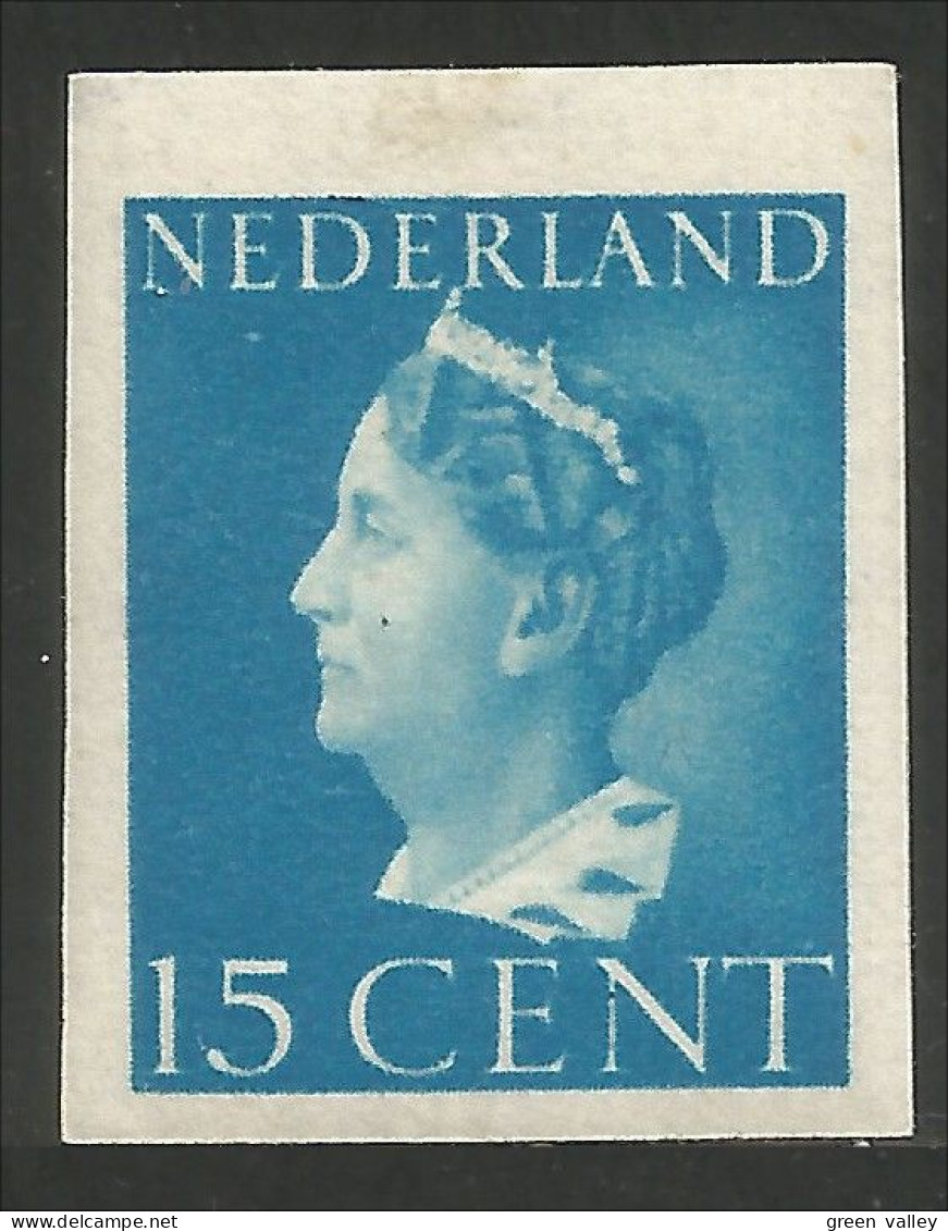 670 Netherlands 1938 Queen Wilhelmina 15c Imperforate Non Dentelé MH * Neuf (NET-13) - Ongebruikt