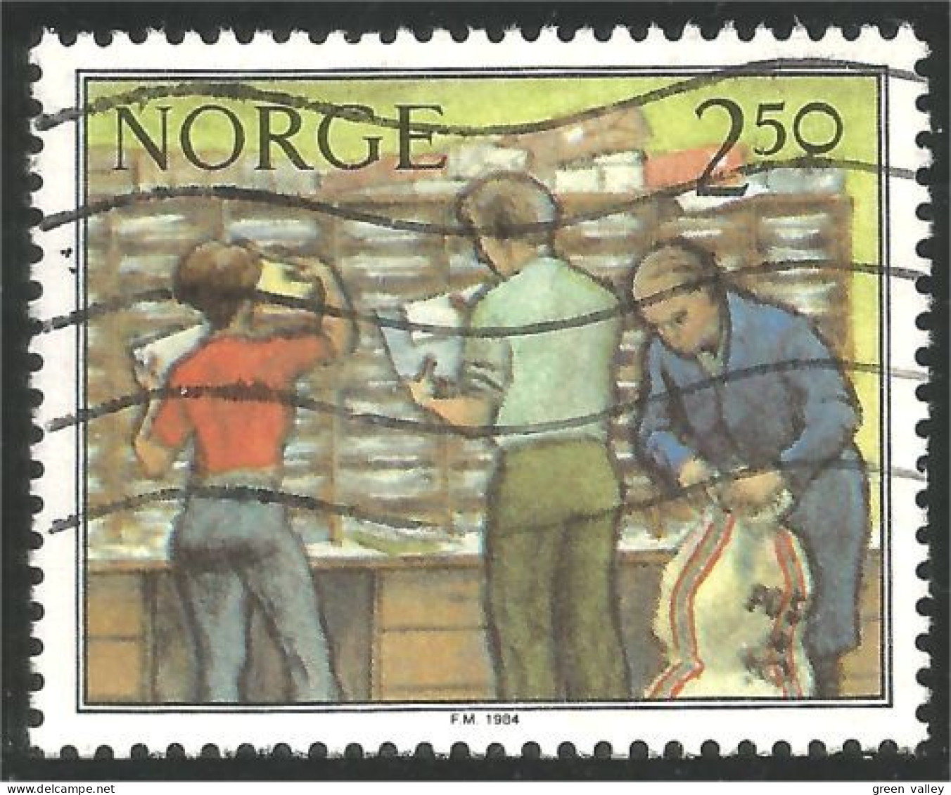 690 Norway Postal Service Tri Sorting Facteur Postman (NOR-367b) - Oblitérés