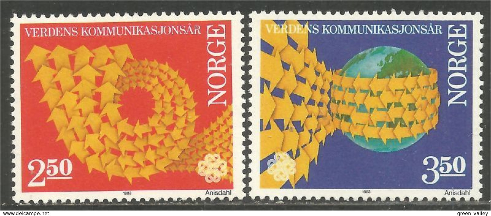 690 Norway World Comunications Year Année MNH ** Neuf SC (NOR-294) - Ongebruikt