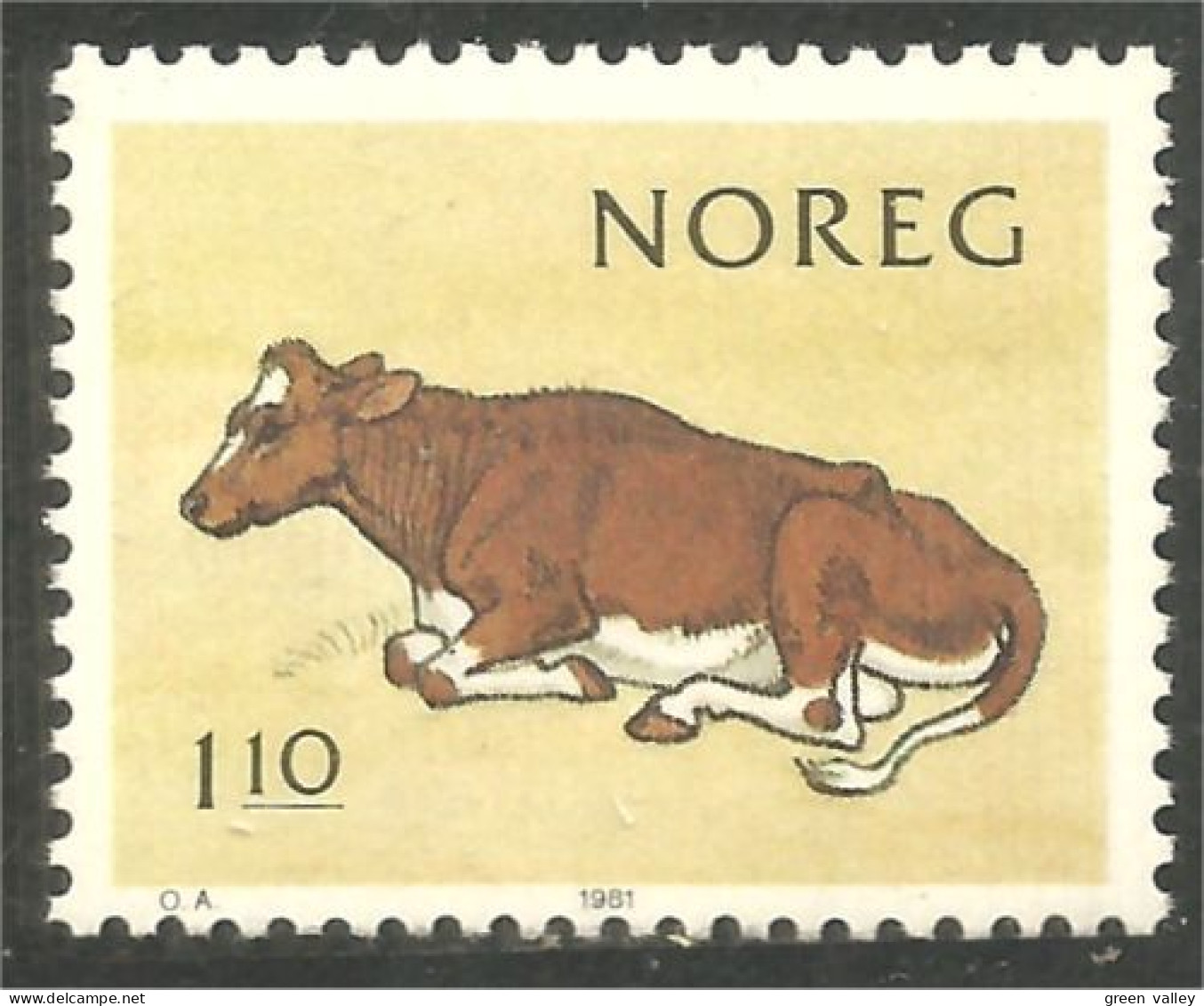 690 Norway Vache Cow Kuh Koe Mucca Vacca Vaca Taureau Bull MNH ** Neuf SC (NOR-288) - Agricoltura