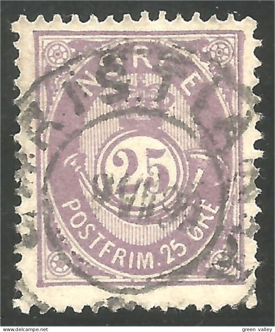 690 Norway 1884 25o Violet Cor Posthorn (NOR-255) - Used Stamps