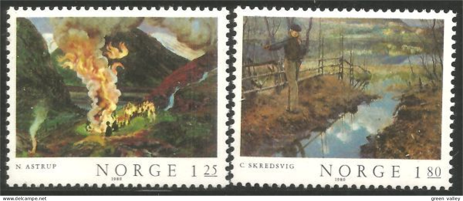 690 Norway Tableaux Skredsvig Astrup Paintings MNH ** Neuf SC (NOR-239) - Medicine