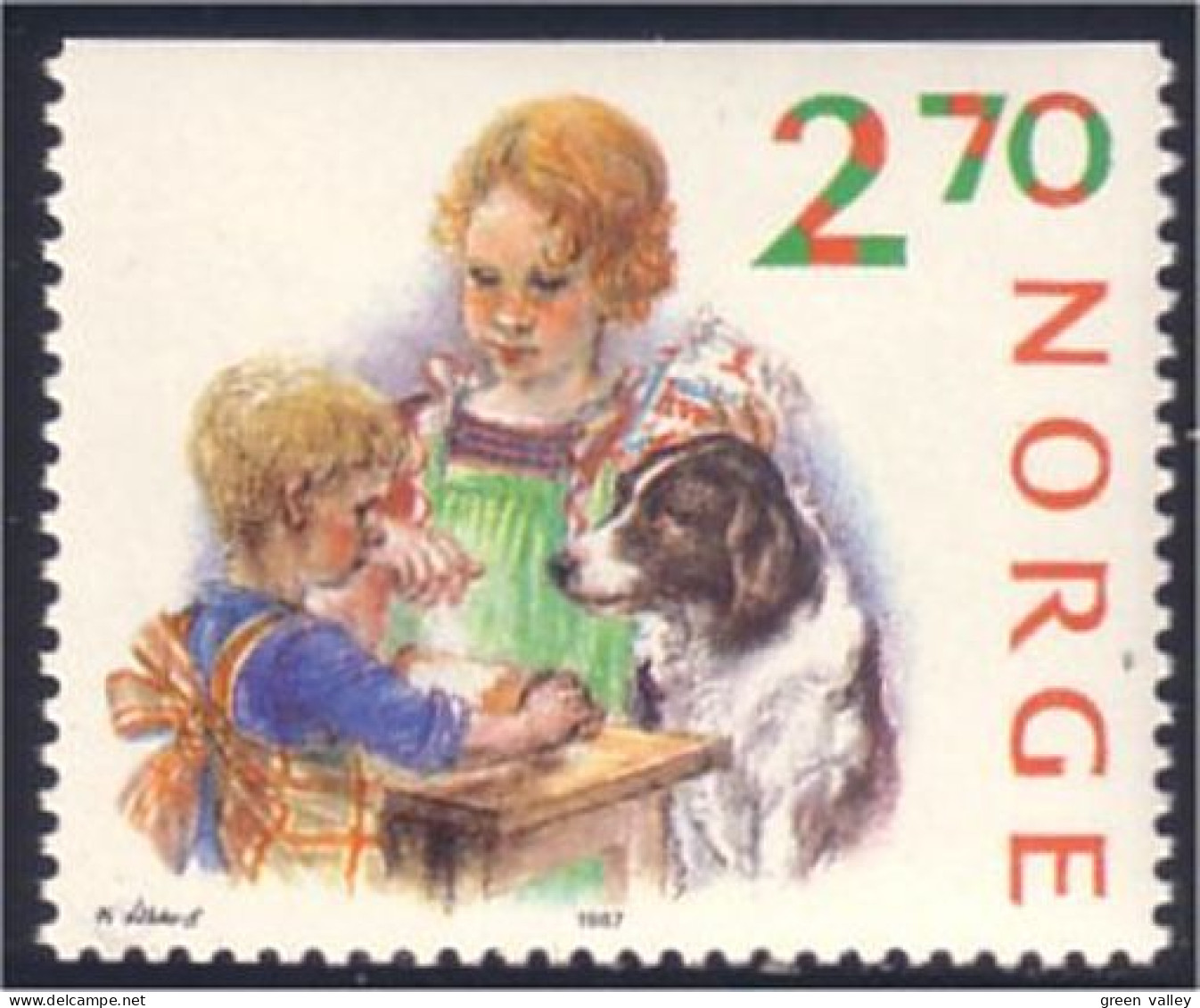 690 Norway Chien Dog Hund Puppy MNH ** Neuf SC (NOR-170b) - Unused Stamps