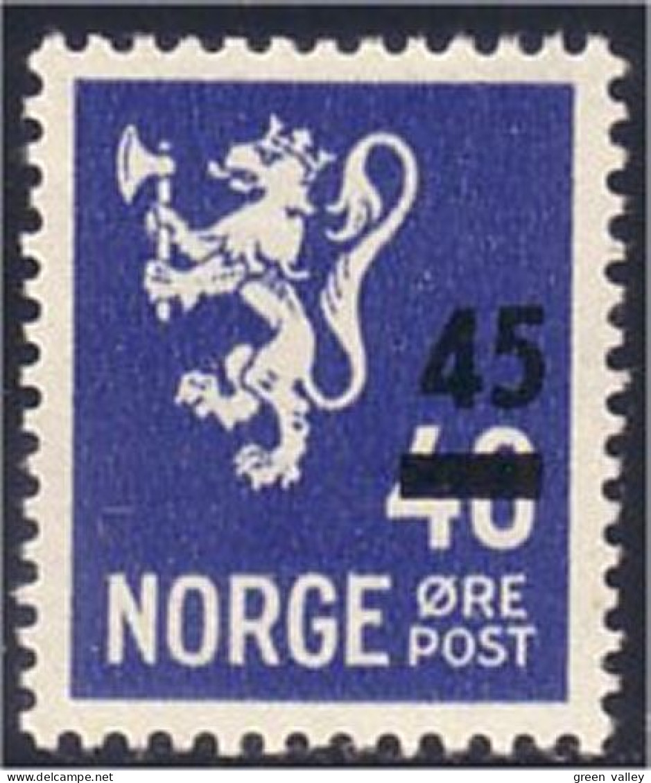 690 Norway 45 Ore Surcharge 40 Ore VLH * Neuf Tres Legere (NOR-56) - Used Stamps