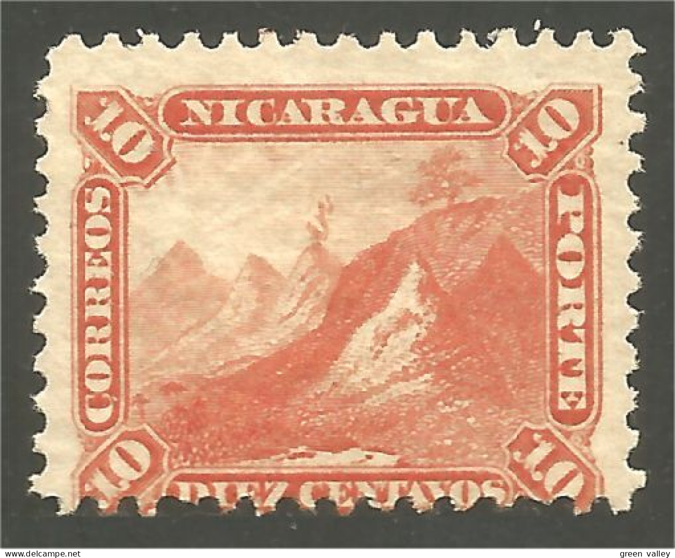 684 Nicaragua 1869 Seal Sceau 10c Orange No Gum (NIC-595) - Nicaragua