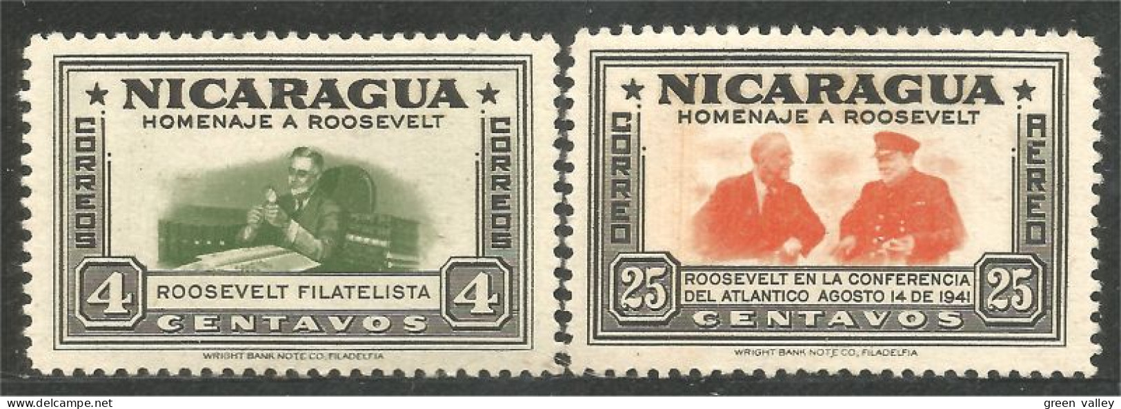 684 Nicaragua Roosevelt Stamp Collection Timbre MH * Neuf (NIC-579) - Nicaragua