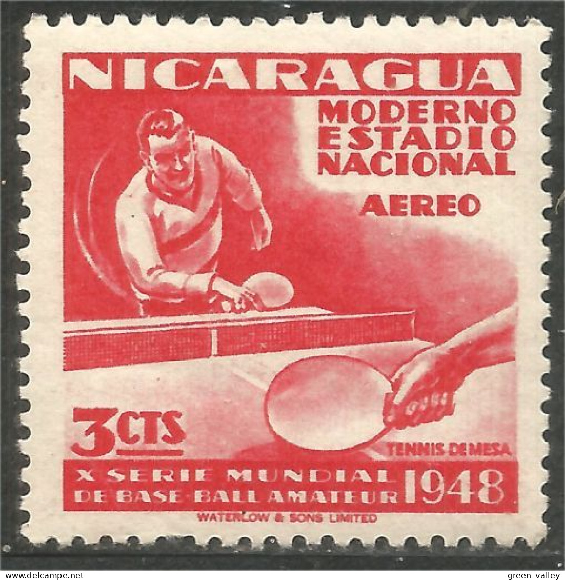 684 Nicaragua Tennis Table Ping Pong MH * Neuf (NIC-585) - Tafeltennis