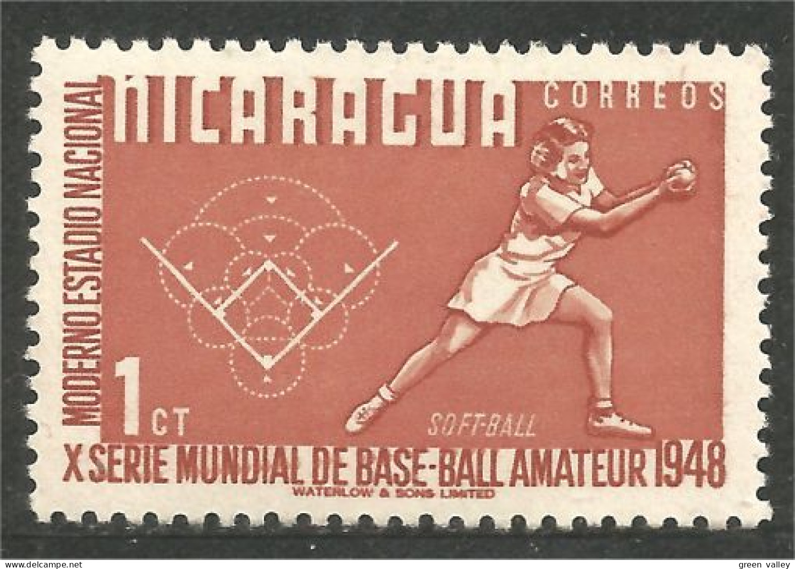 684 Nicaragua Baseball Base-ball MH * Neuf (NIC-584) - Béisbol