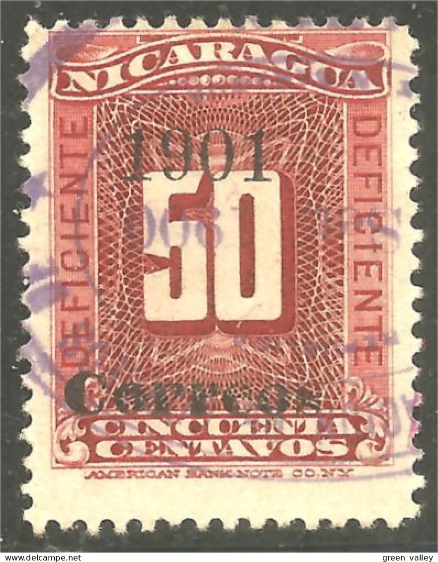 684 Nicaragua 1901 50c Surcharge ""1901 Correos"" (NIC-548) - Nicaragua