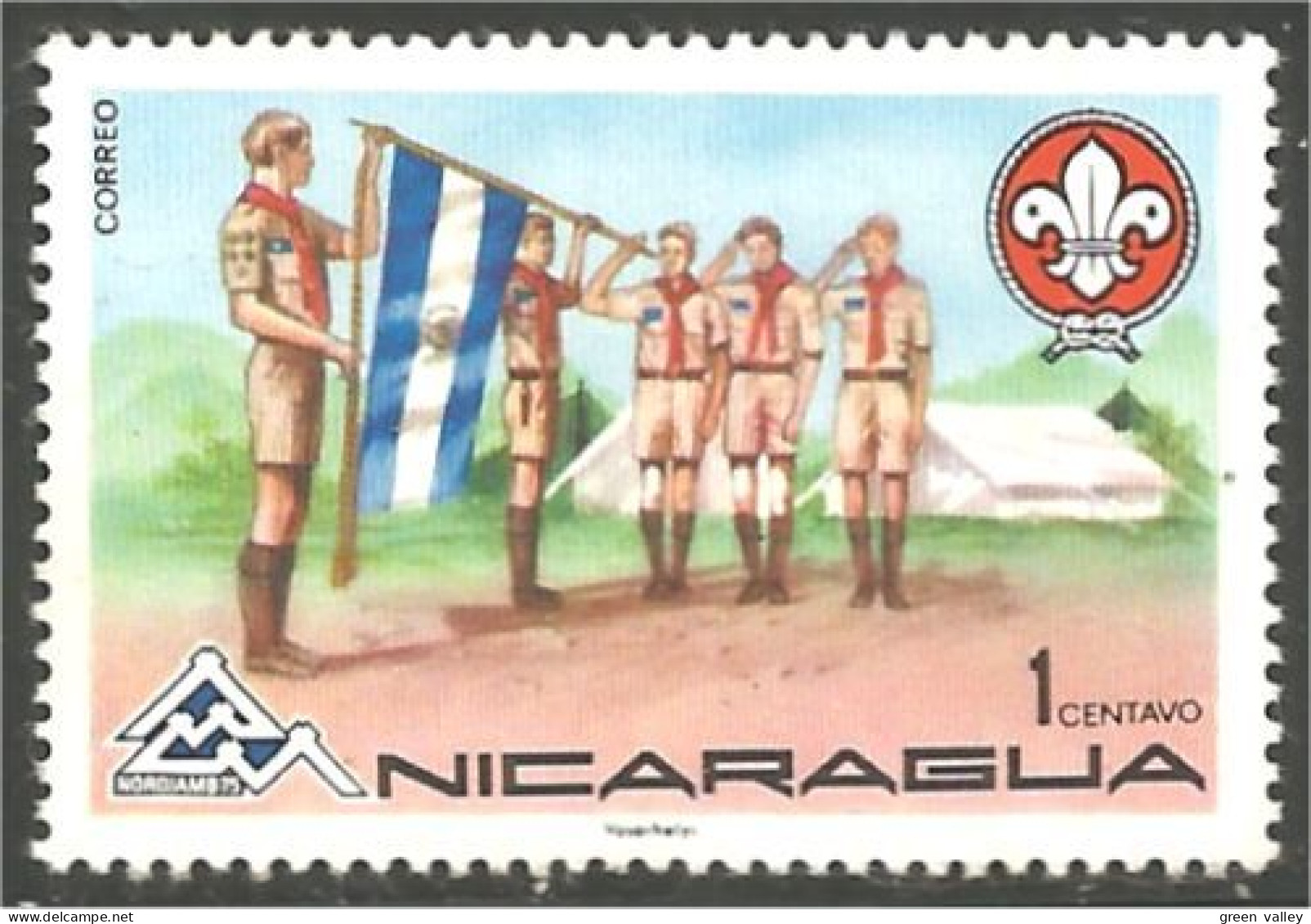 684 Nicaragua Boy Scouts Drapeau Flag MNH ** Neuf SC (NIC-512) - Nicaragua