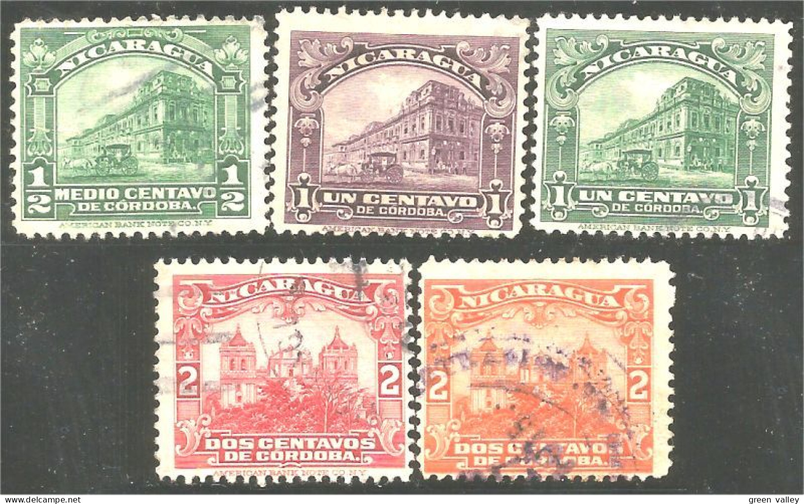 684 Nicaragua 5 Old Different Stamps (NIC-499) - Nicaragua