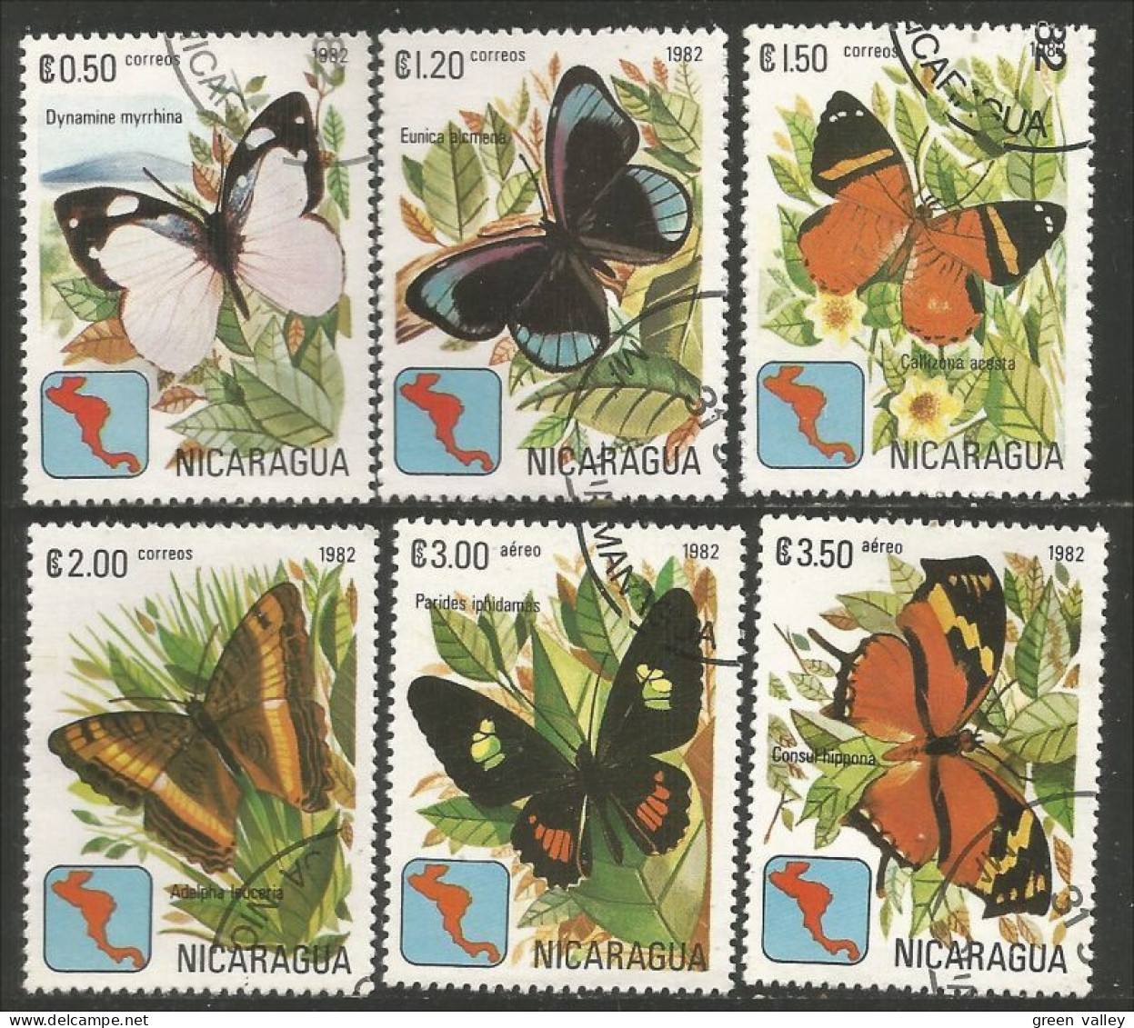 684 Nicaragua Papillon Butterfly Scmetterling Farfala Mariposa Vlinder (NIC-436) - Vlinders