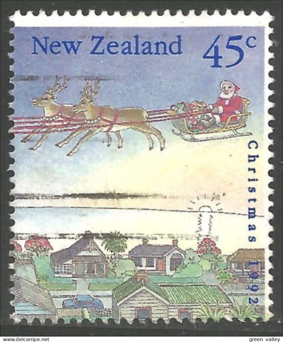 706 New Zealand Christmas Père Noel Santa Claus Traineau Sleigh Sled Renne Reindeer (NZ-167a) - Gebraucht