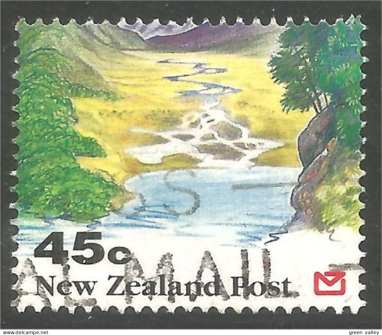 706 New Zealand Trees Arbres Stream Cascades River (NZ-164) - Gebruikt