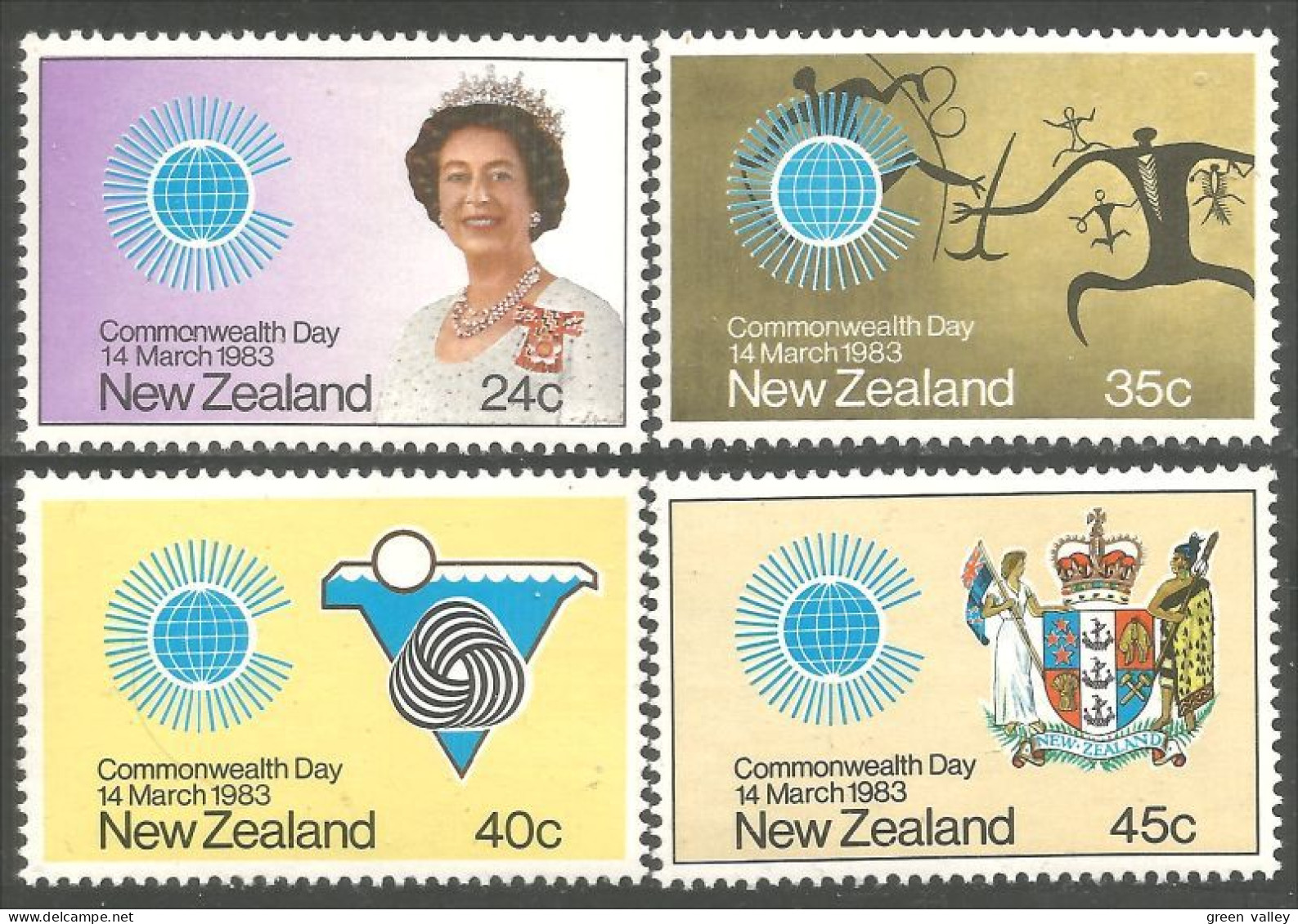 706 New Zealand 1983 Journée Commonwealth Day Armoiries Wool Laine MNH ** Neuf SC (NZ-136) - Nuovi