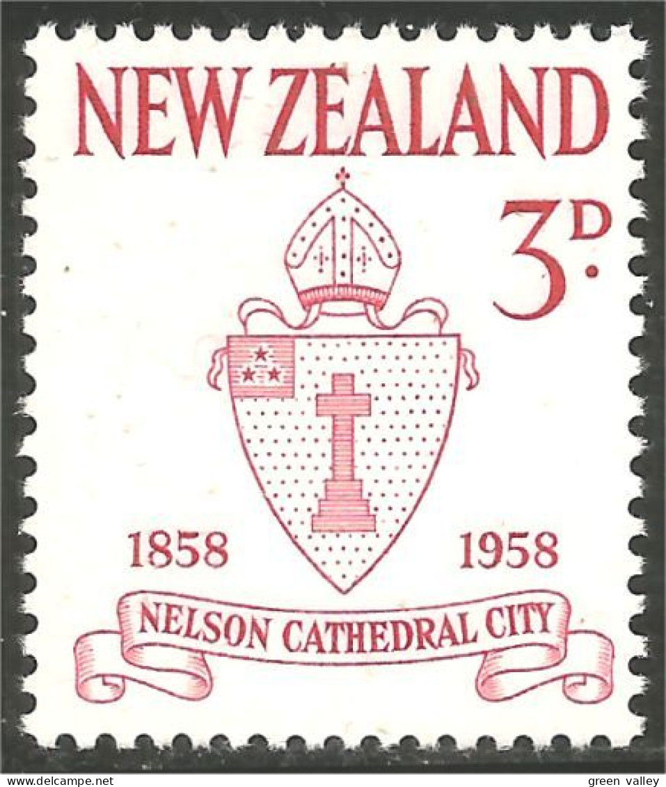 706 New Zealand 1958 Centenary Nelson City Arms Armoiries MH * Neuf (NZ-97b) - Stamps