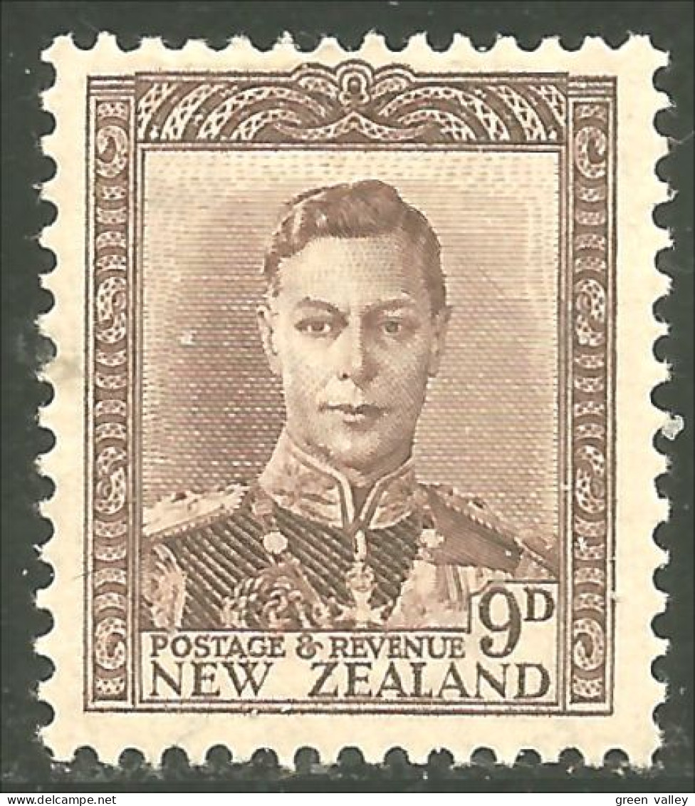 706 New Zealand 1947 George VI 9p MH * Neuf (NZ-80) - Unused Stamps