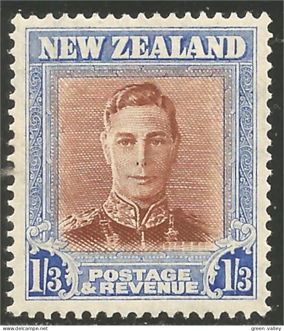 706 New Zealand 1947 George VI 1 1/2 Sh MH * Neuf (NZ-82) - Nuovi