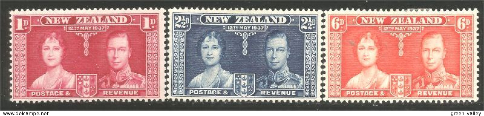 706 New Zealand 1937 Coronation George VI MH * Neuf (NZ-74a) - Unused Stamps