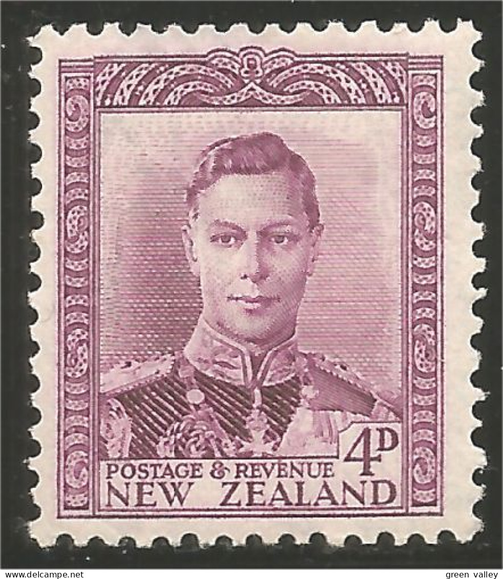 706 New Zealand 1947 George VI 4p MH * Neuf (NZ-78) - Unused Stamps