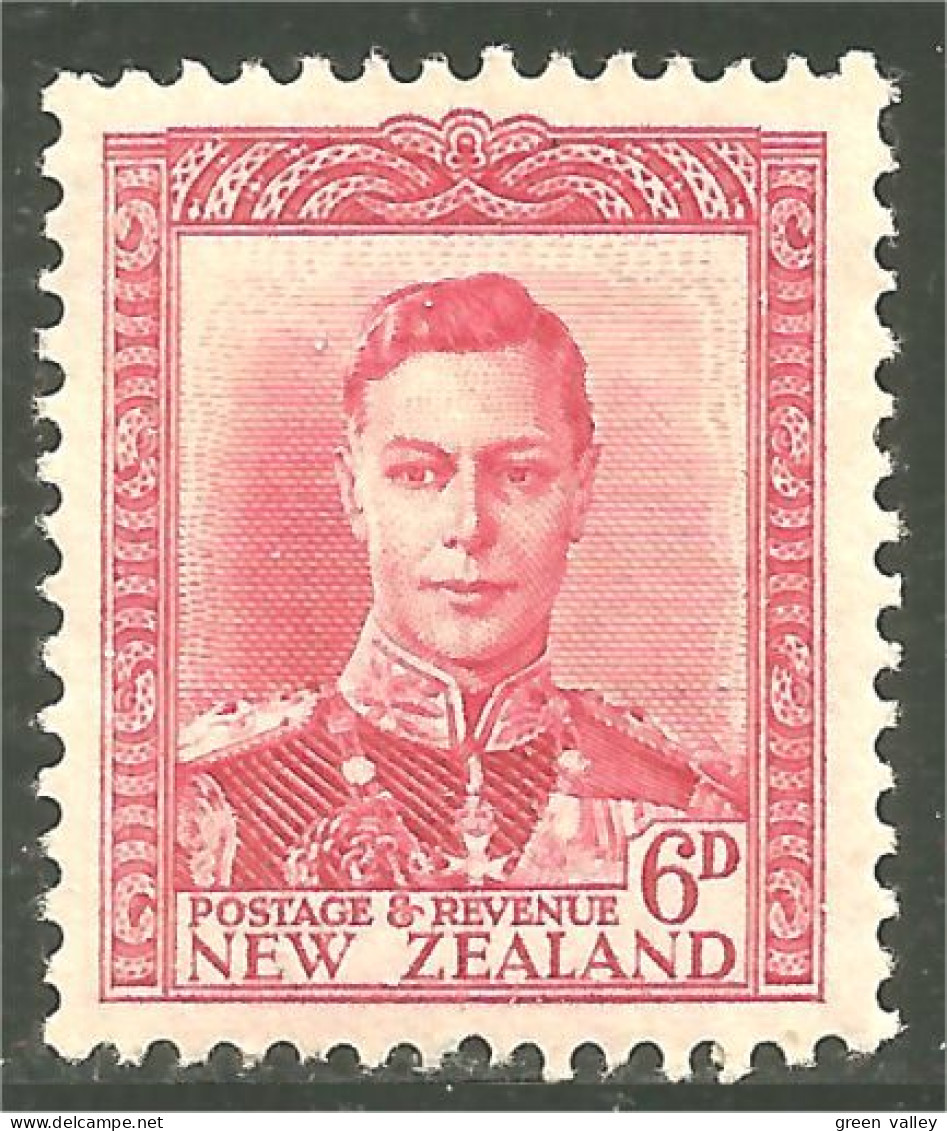 706 New Zealand 1947 George VI 6p MH * Neuf (NZ-79) - Unused Stamps