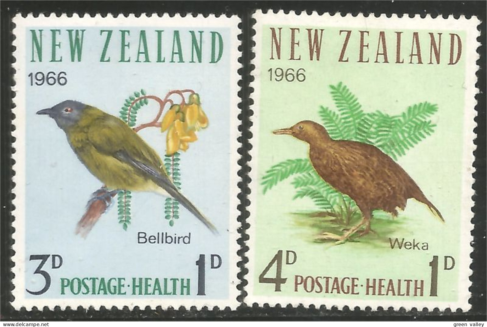 706 New Zealand 1966 Oiseaux Birds Vogeln MNH ** Neuf SC (NZ-60a) - Ungebraucht
