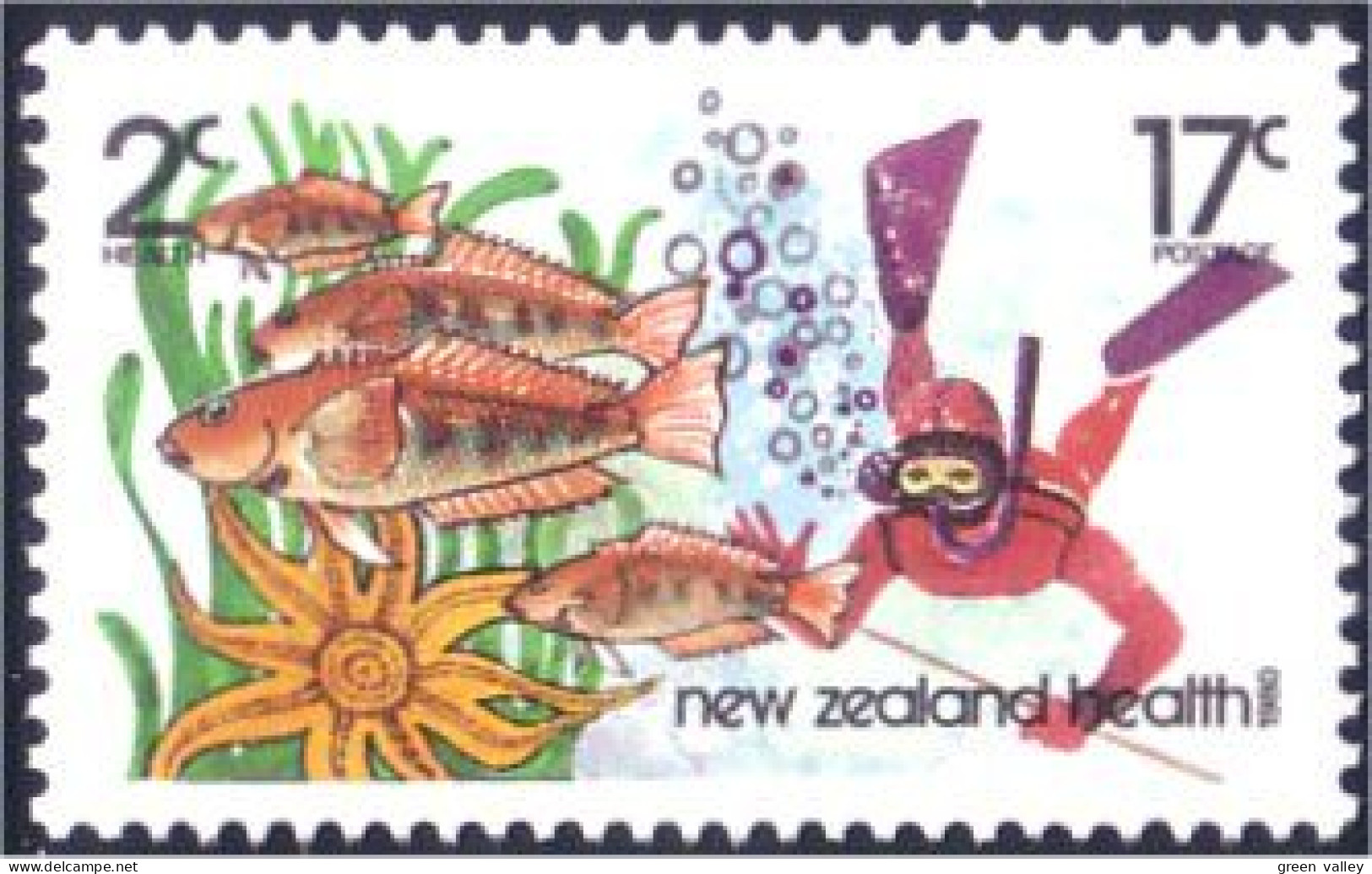 706 New Zealand Plongee Diving Diver Plongeur MNH ** Neuf SC (NZ-13b) - Maritiem Leven