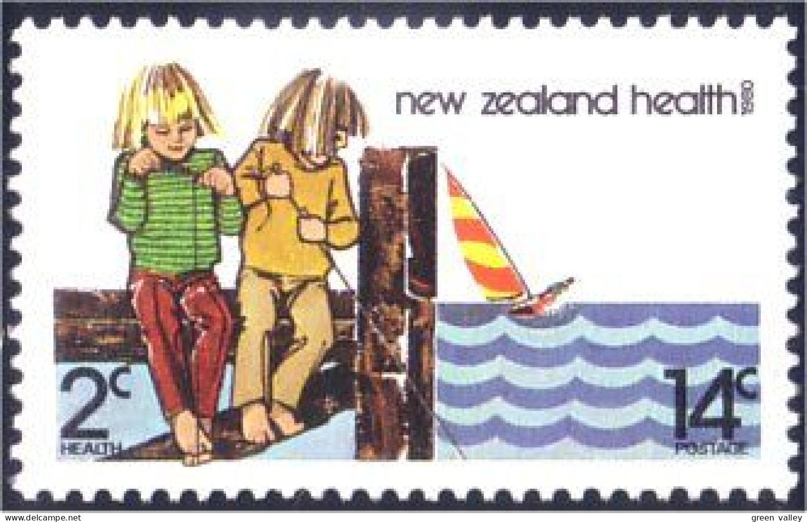 706 New Zealand Children Fishing Peche Enfants MNH ** Neuf SC (NZ-11b) - Food