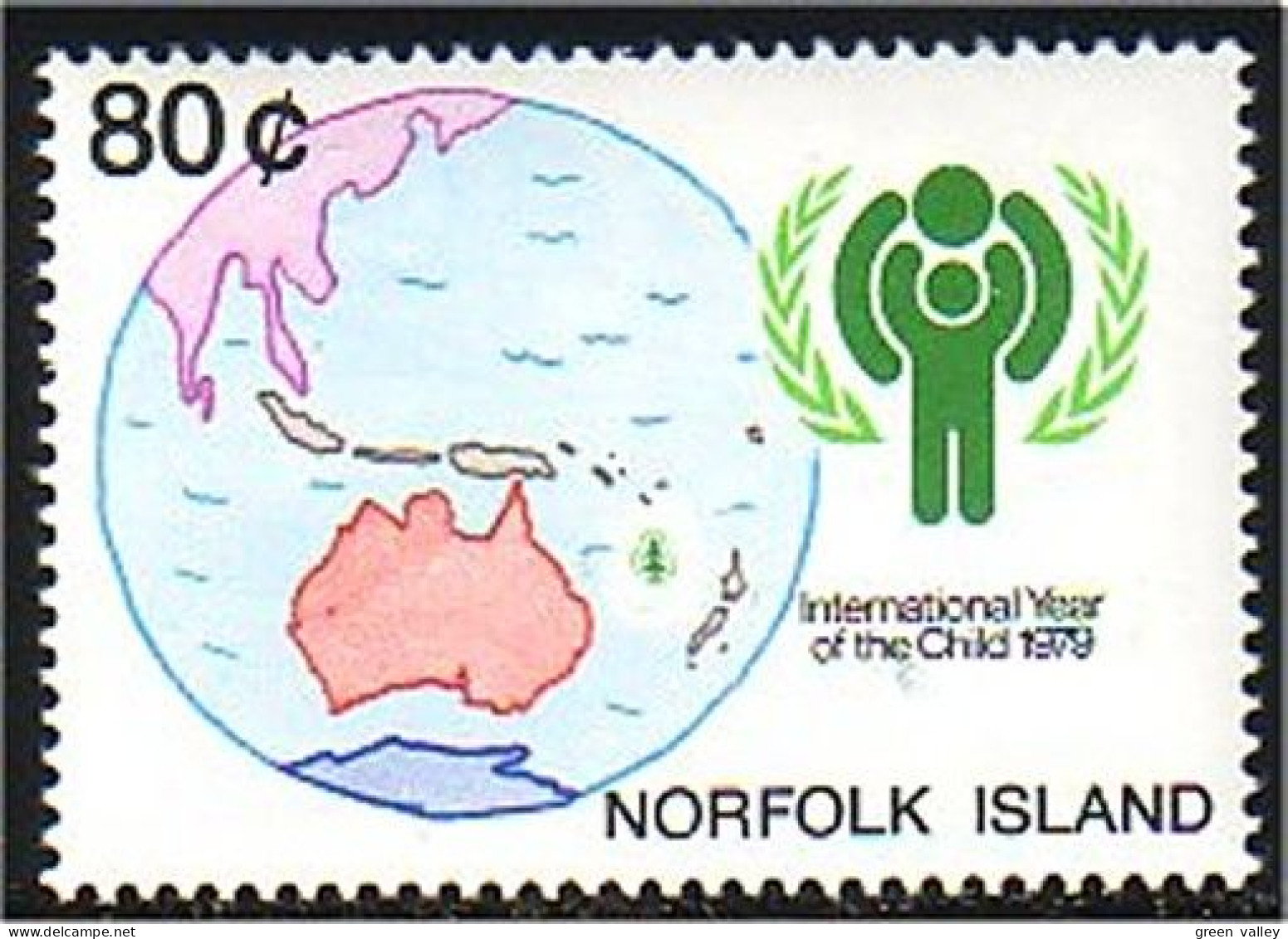 692 Norfolk Carte Map MNH ** Neuf SC (NRF-28b) - Norfolk Island