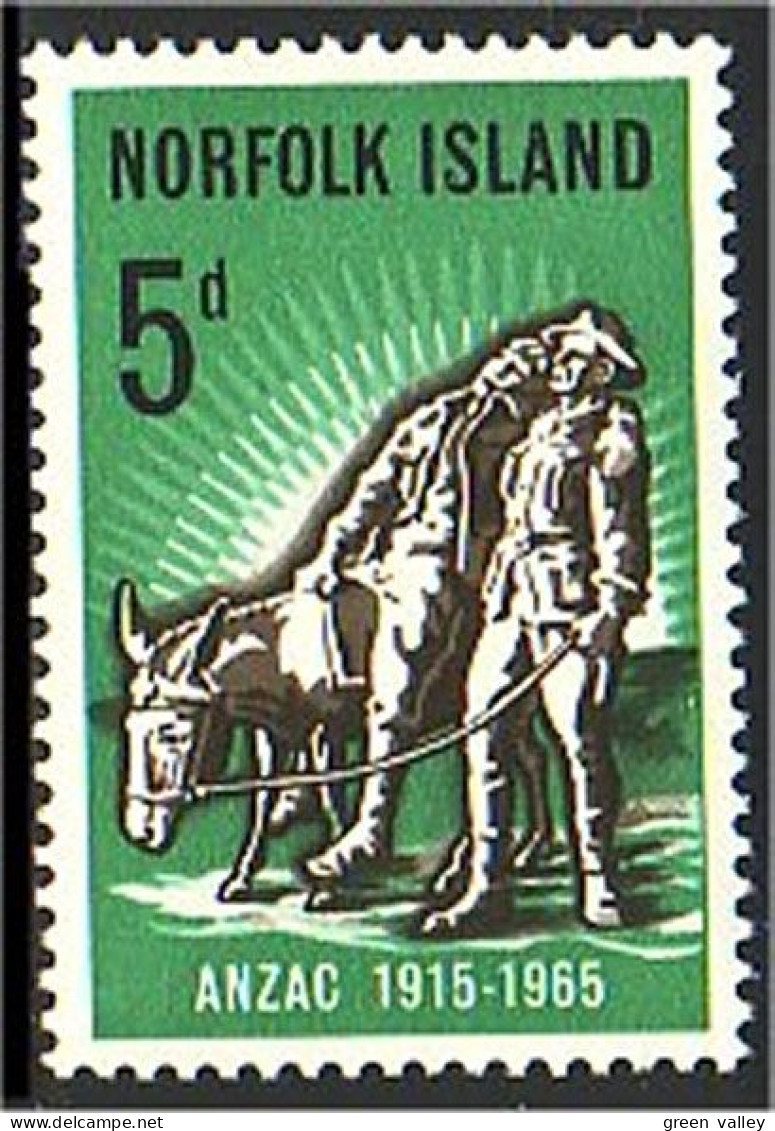 692 Norfolk Ane Donkey Anzac Ass MNH ** Neuf SC (NRF-5) - Chevaux